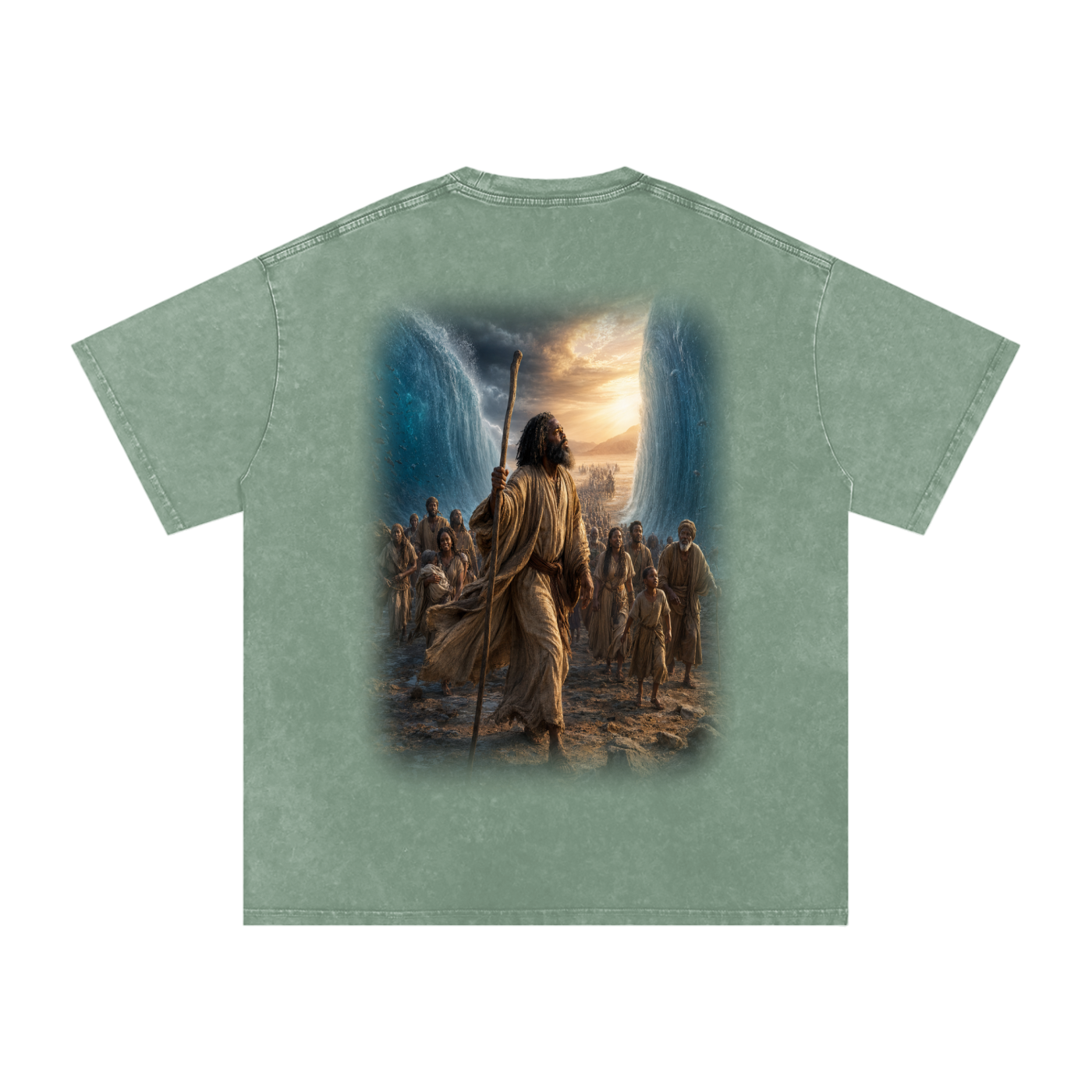 Jubilore “Moses” Snow Washed Oversized Cotton T-Shirt