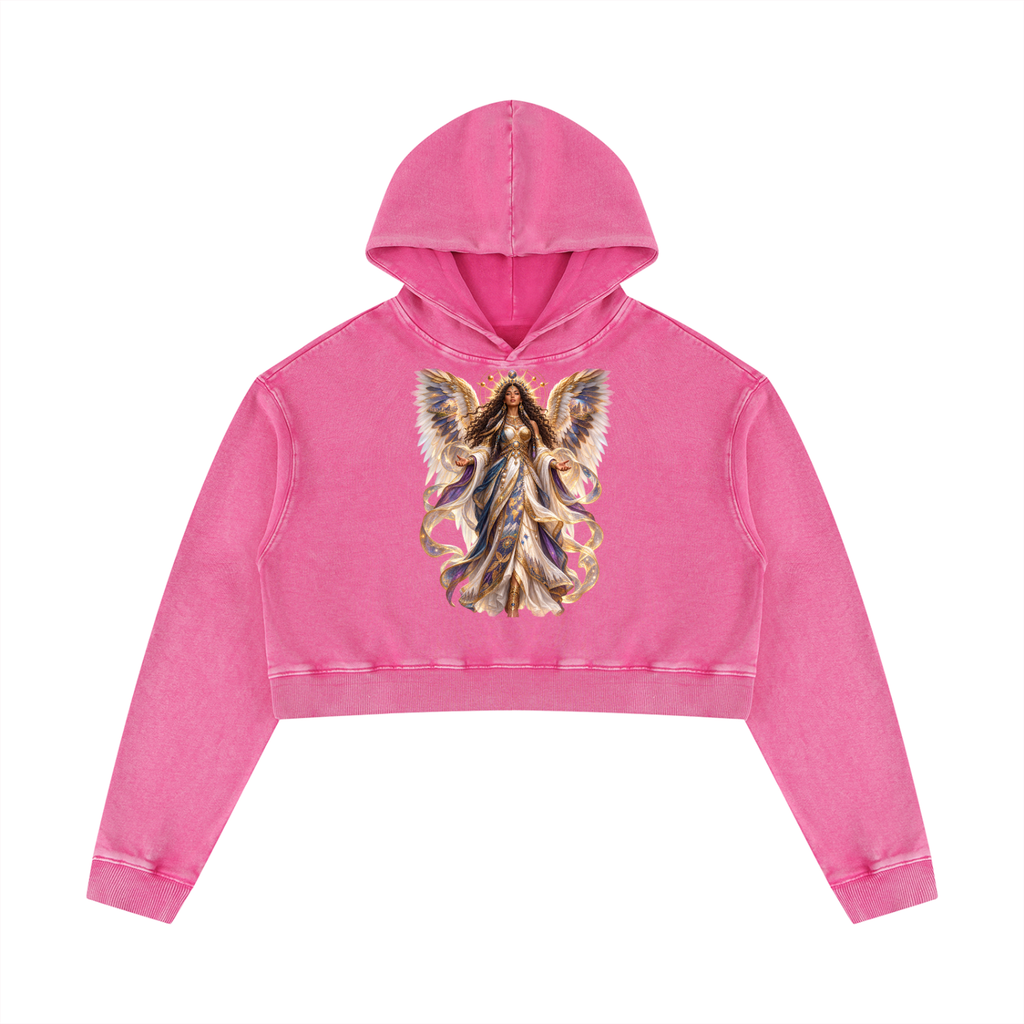 Jubiloré "Principalities" Women’s Mineral Washed Crop Hoodie