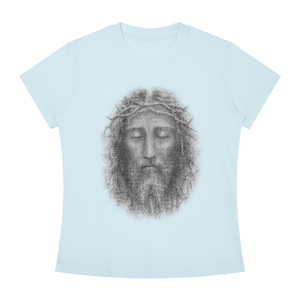 Jubiloré "Shroud of Turin" Women's Slim Fit Crewneck T-Shirt