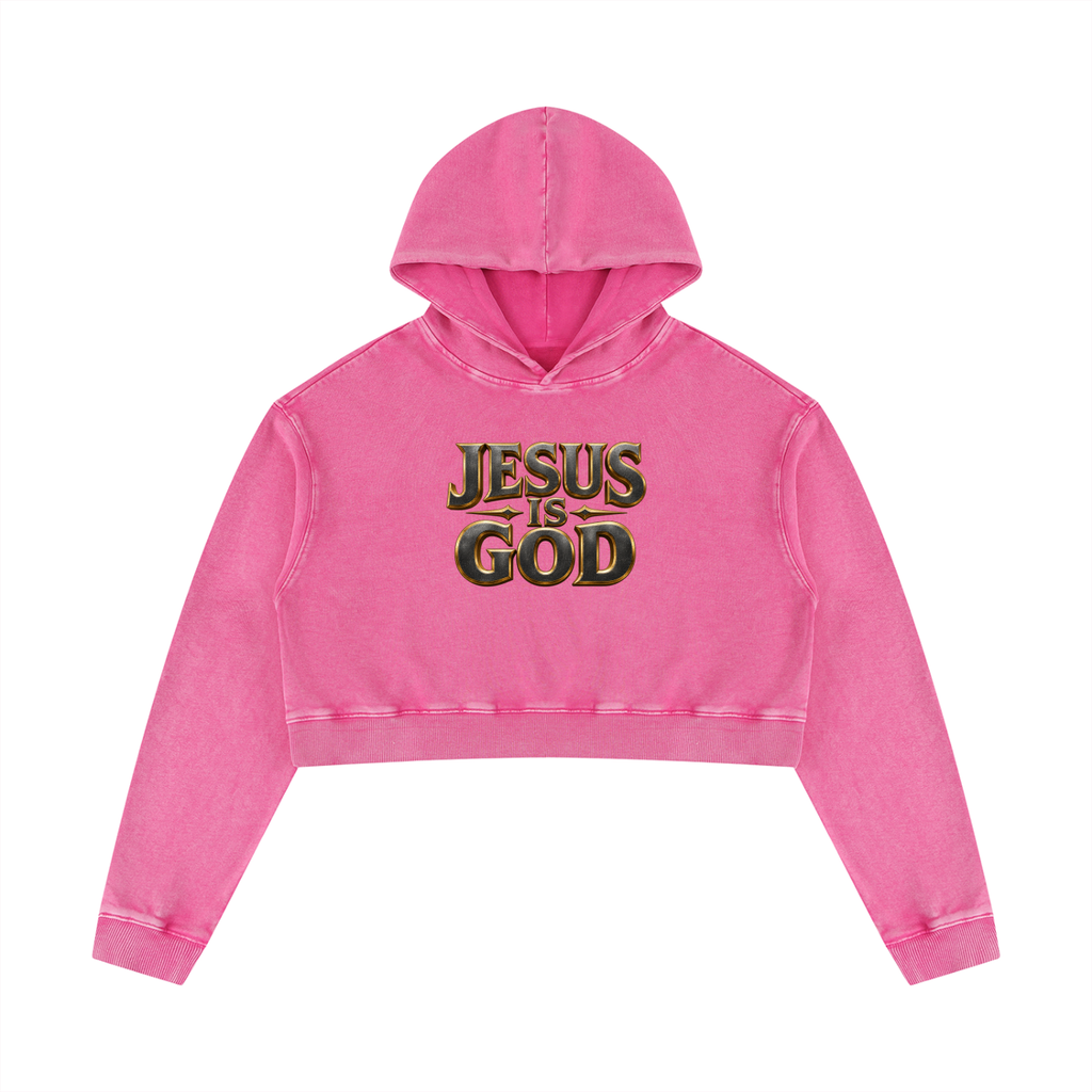 Jubiloré "JIG" Women’s Mineral Washed Crop Hoodie