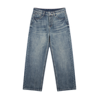 Jubilore Men's Vintage Wash Straight Leg Denim Jeans