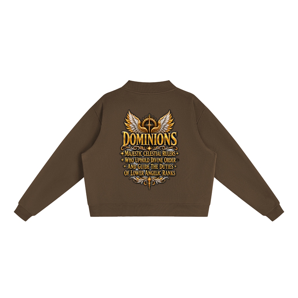 Jubiloré "Dominions" Essential Fleece Mock-Neck Crew Sweatshirt