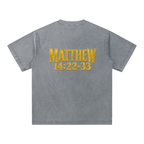 Jubilore "Jesus Walks On Water" Snow Washed V-Neck Cotton T-Shirt