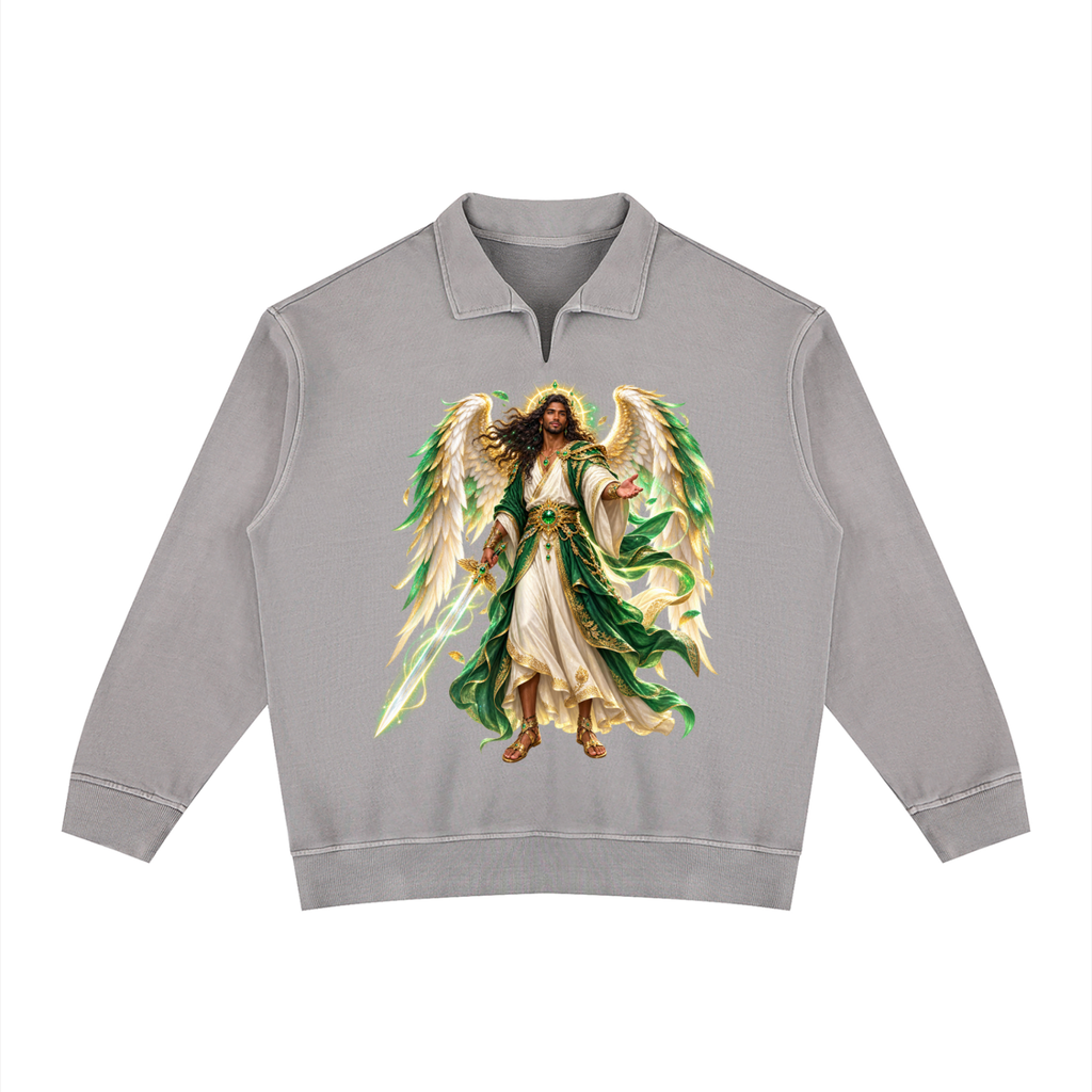 Jubilore "Raphael" Unisex Vintage Wash Collared Sweatshirt