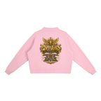 Jubiloré "Powers" Essential Fleece Mock-Neck Crew Sweatshirt