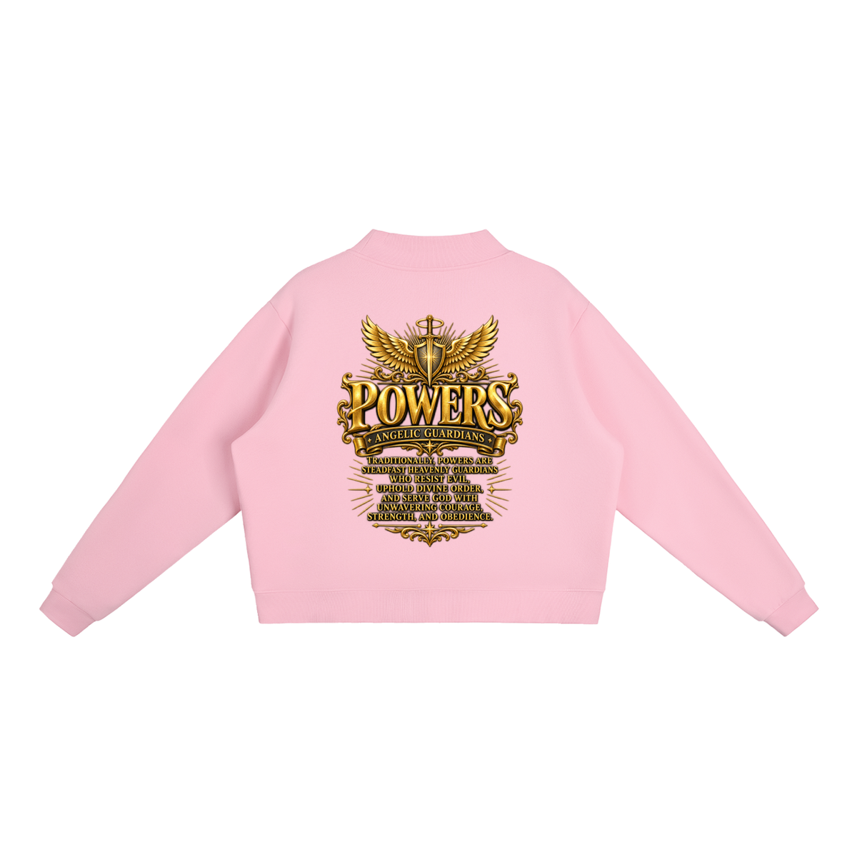 Jubiloré "Powers" Essential Fleece Mock-Neck Crew Sweatshirt