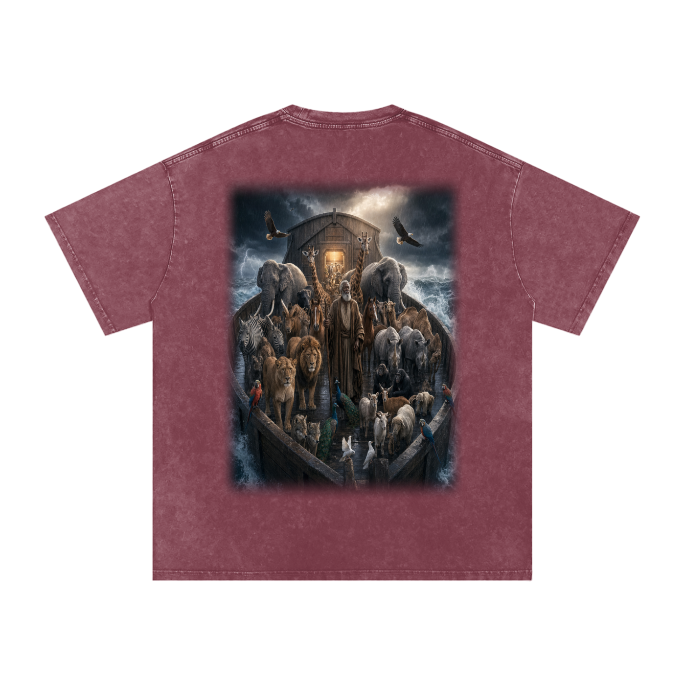 Jubilore "Noah" Snow Washed Oversized Cotton T-Shirt