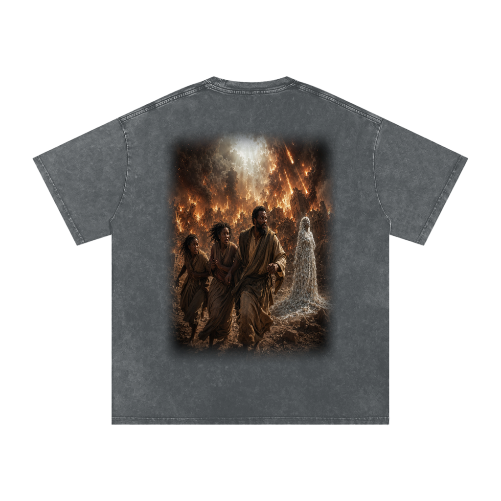 Jubilore "Sodom & Gomorrah" Snow Washed Oversized Cotton T-Shirt