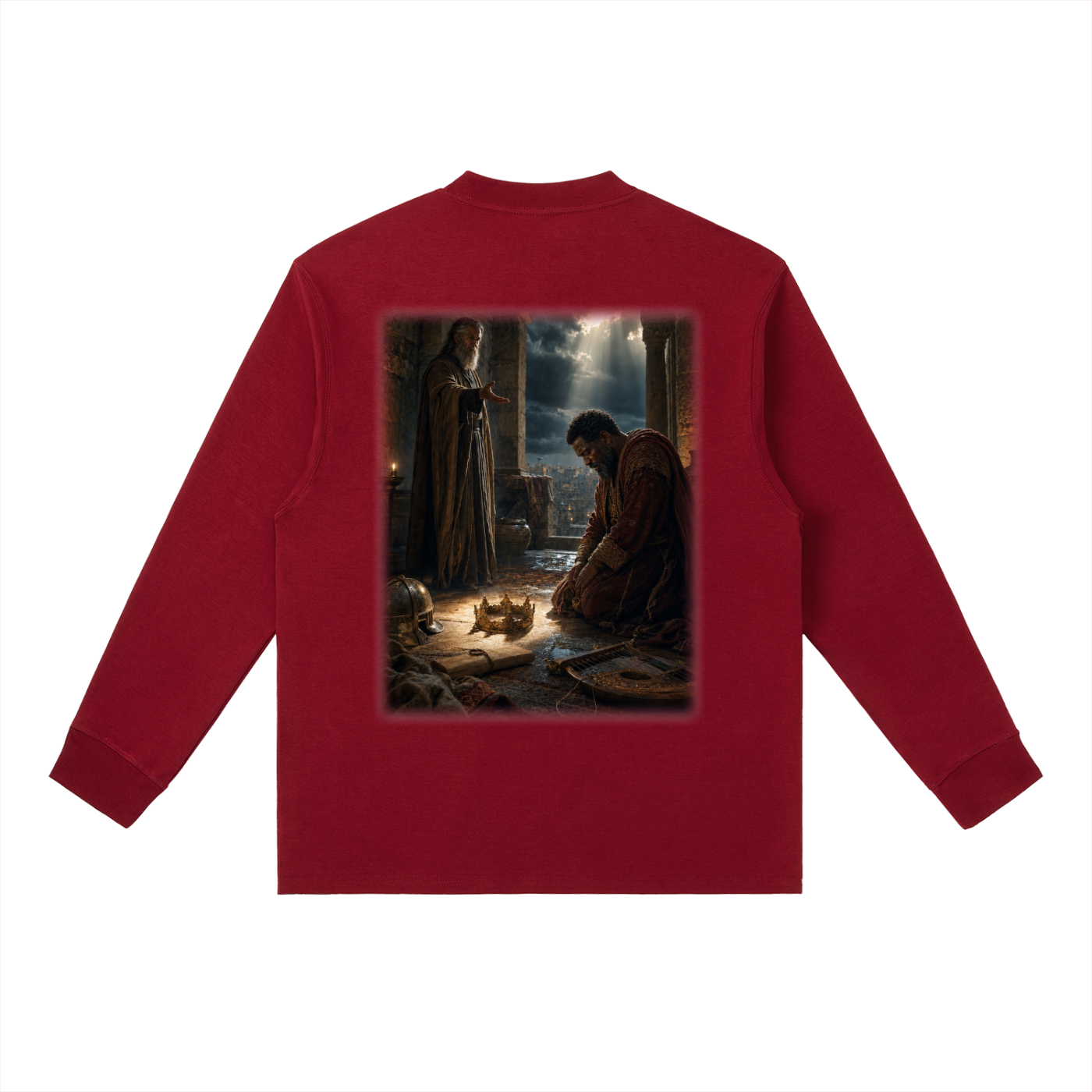Jubilore "David" Essential Crewneck Long-Sleeve T-Shirt