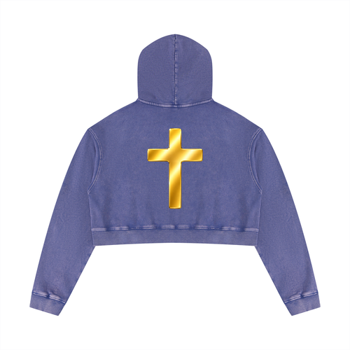 Jubiloré "BCA" Women’s Mineral Washed Crop Hoodie