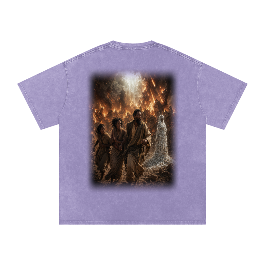 Jubilore "Sodom & Gomorrah" Snow Washed Oversized Cotton T-Shirt