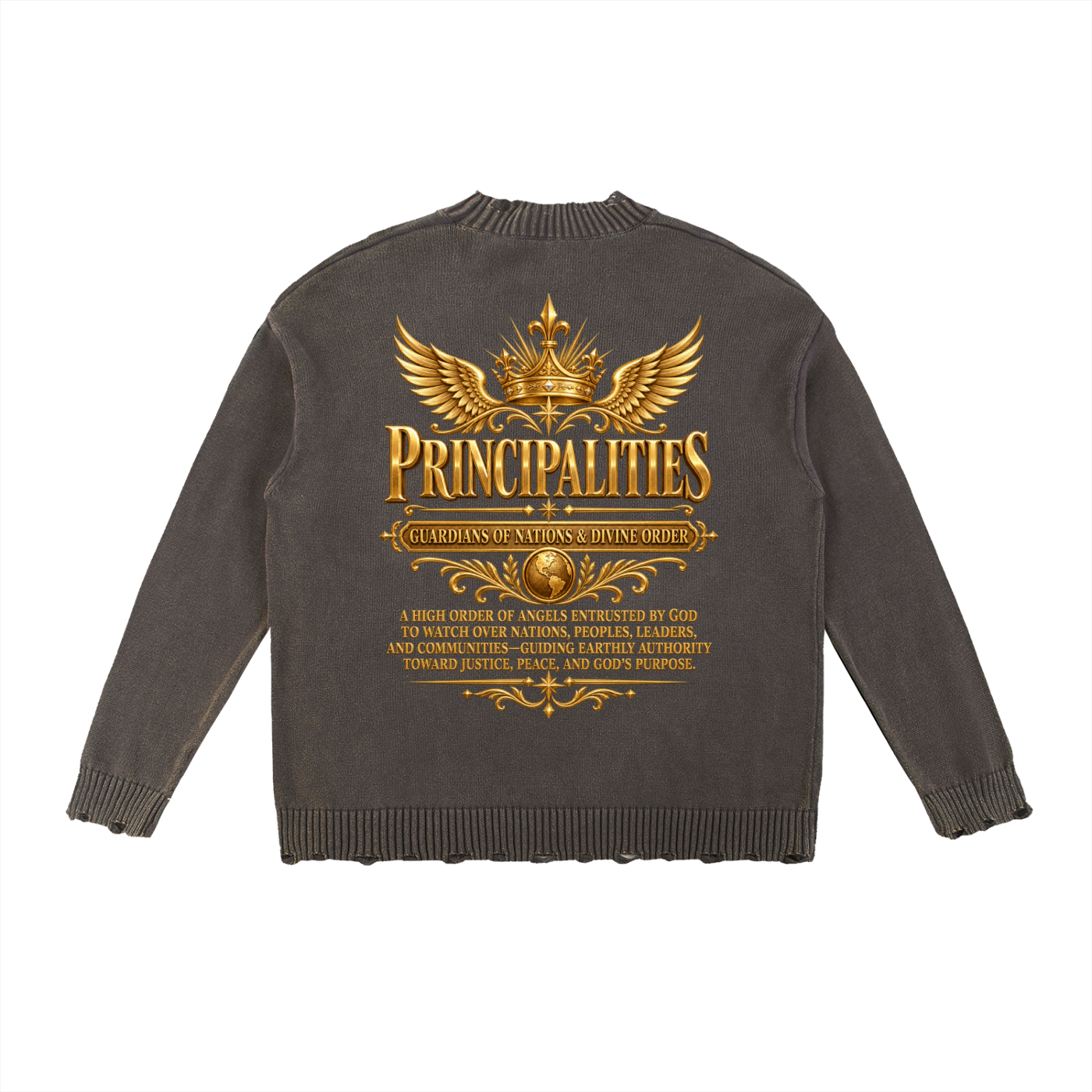 Jubilore "Principalities" Vintage Washed Hand-Frayed Sweater