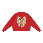 Jubiloré "Virtues" Essential Fleece Mock-Neck Crew Sweatshirt