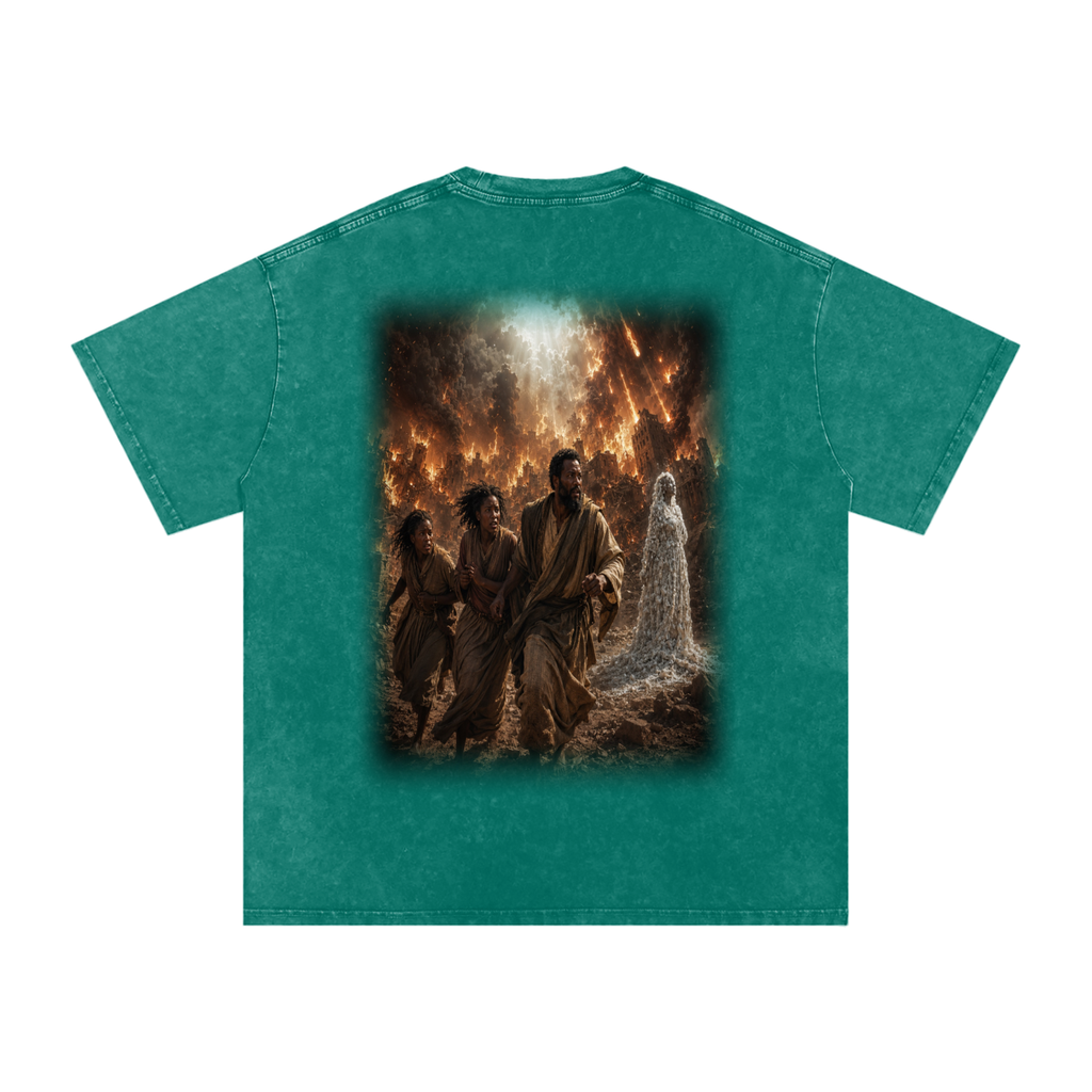 Jubilore "Sodom & Gomorrah" Snow Washed Oversized Cotton T-Shirt