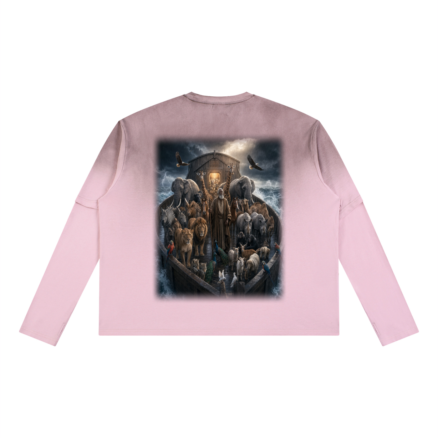 Jubilore "Noah" Unisex Vintage Wash Layered T-Shirt