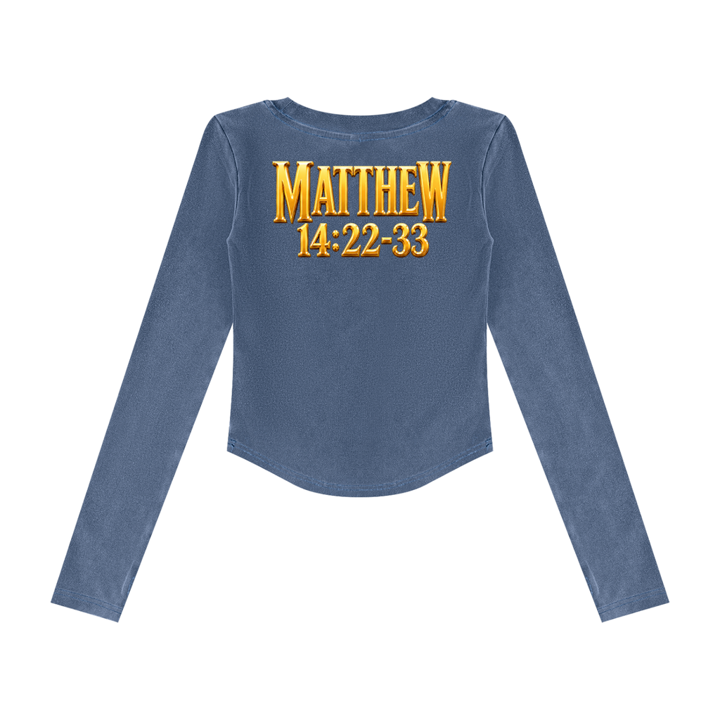 Jubilore "Jesus Walks On Water" Women’s Vintage Wash Crop T-Shirt
