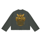 Jubilore "Powers" Unisex Mock Neck Raw Edge Boxy Sweatshirt