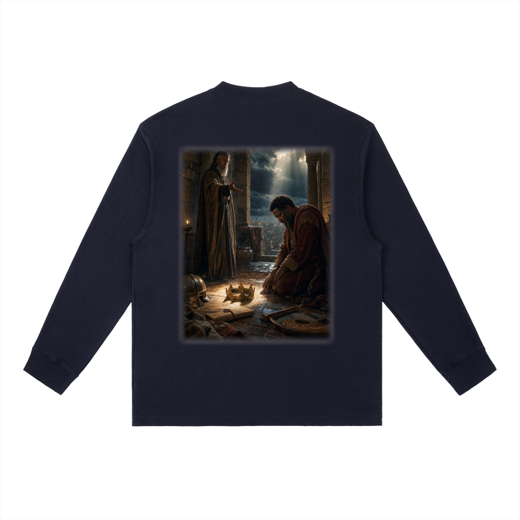 Jubilore "David" Essential Crewneck Long-Sleeve T-Shirt