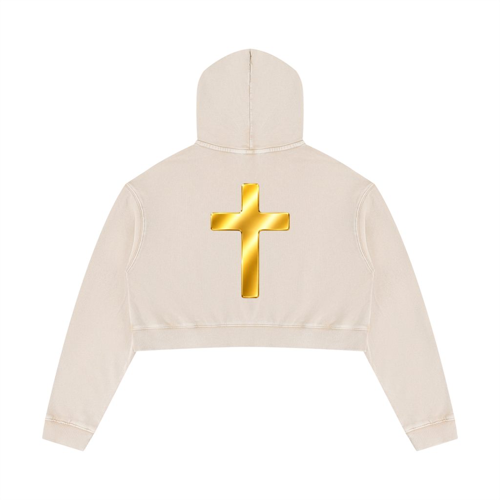 Jubiloré "BCA" Women’s Mineral Washed Crop Hoodie