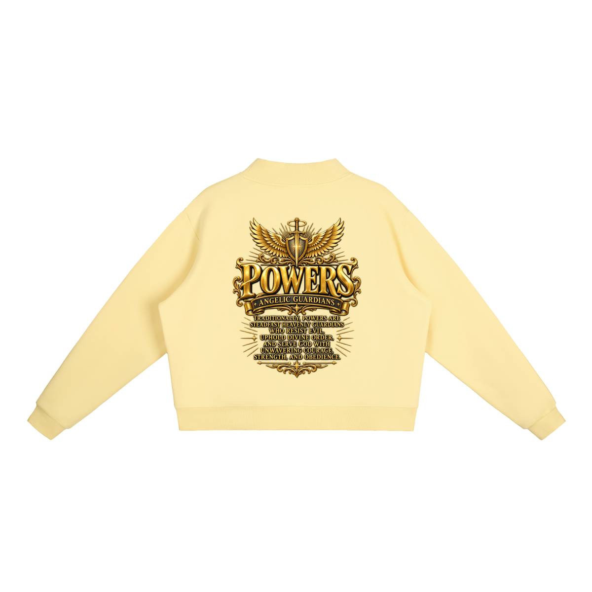 Jubiloré "Powers" Essential Fleece Mock-Neck Crew Sweatshirt
