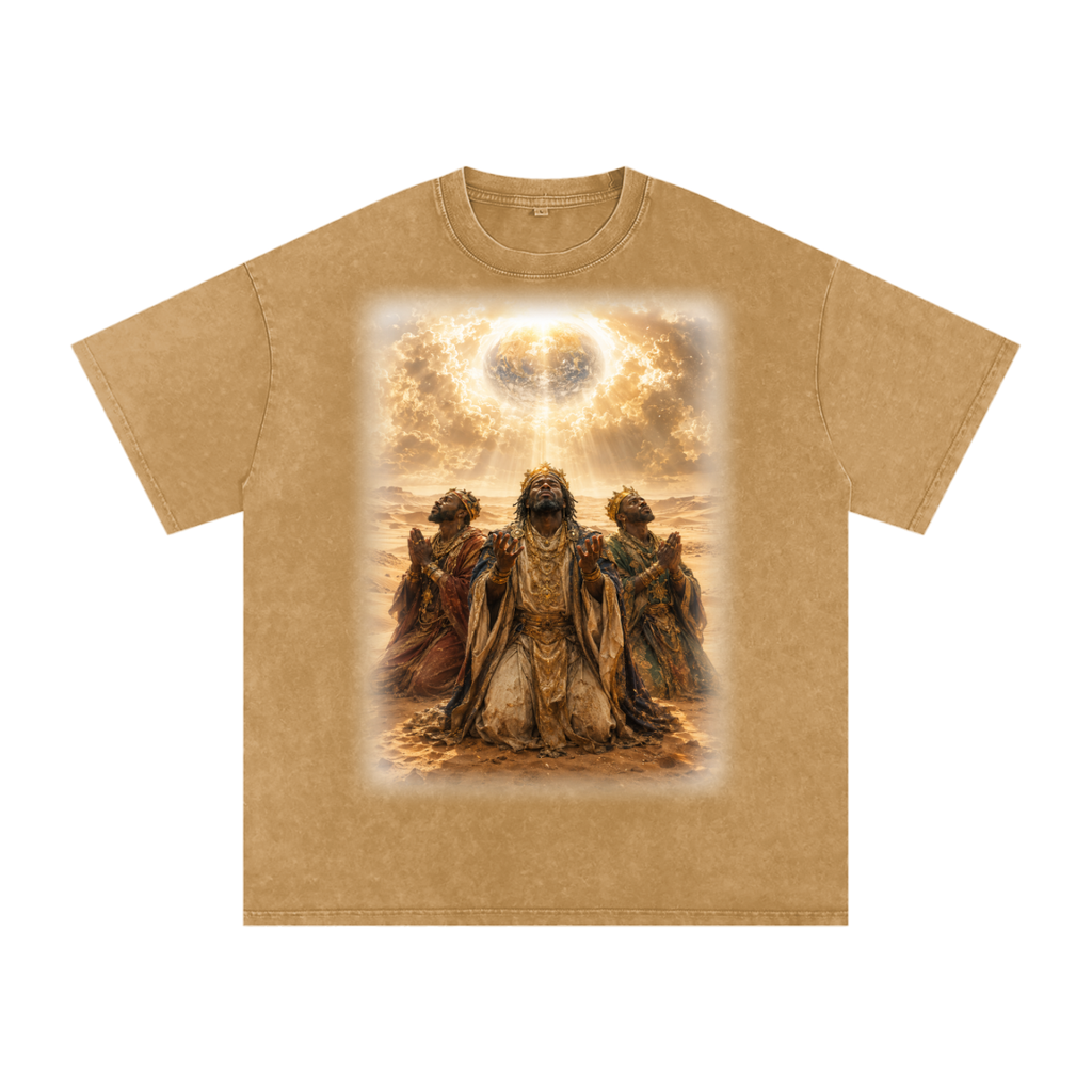 Jubilore "Three Wise Men" Snow Washed Oversized Cotton T-Shirt