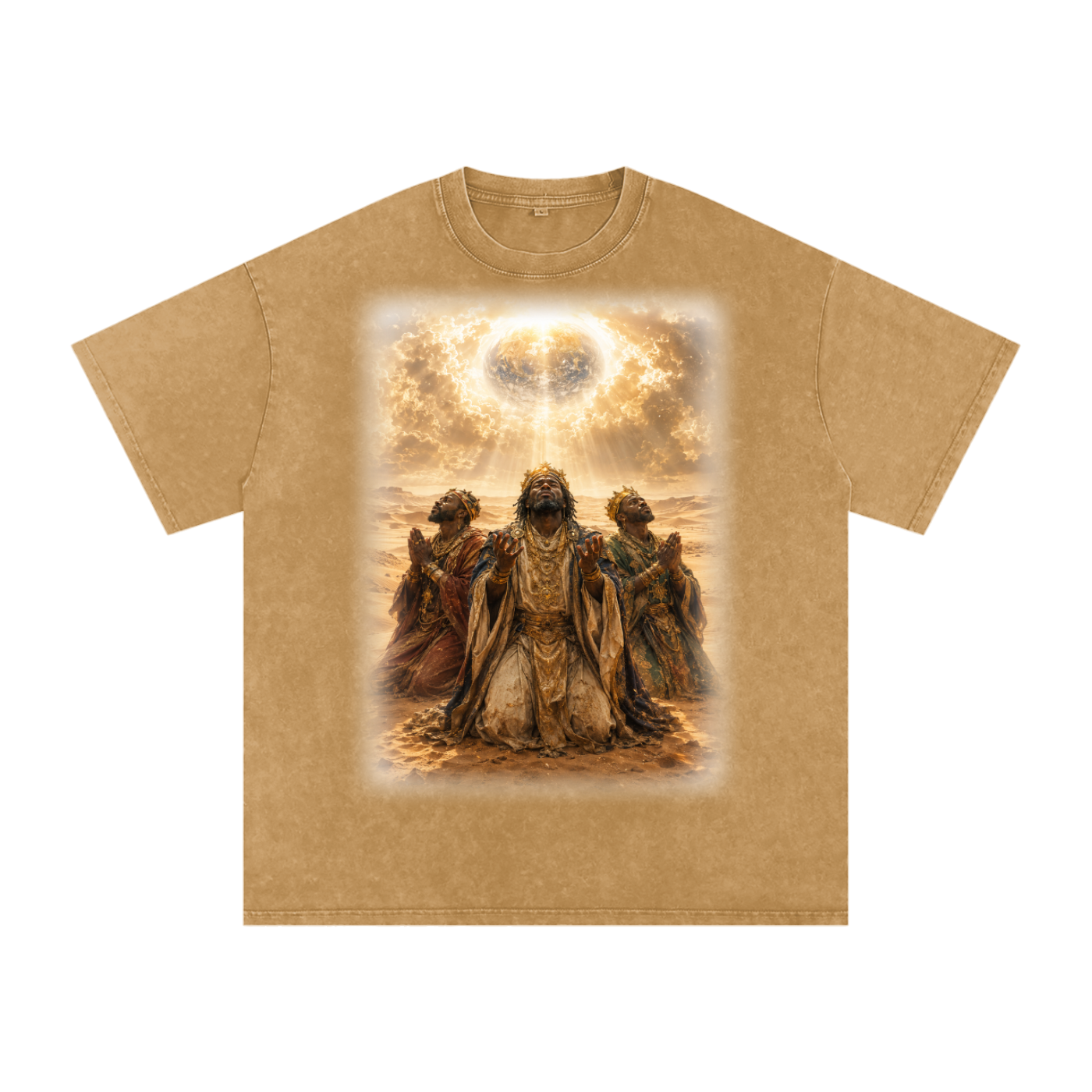 Jubilore "Three Wise Men" Snow Washed Oversized Cotton T-Shirt
