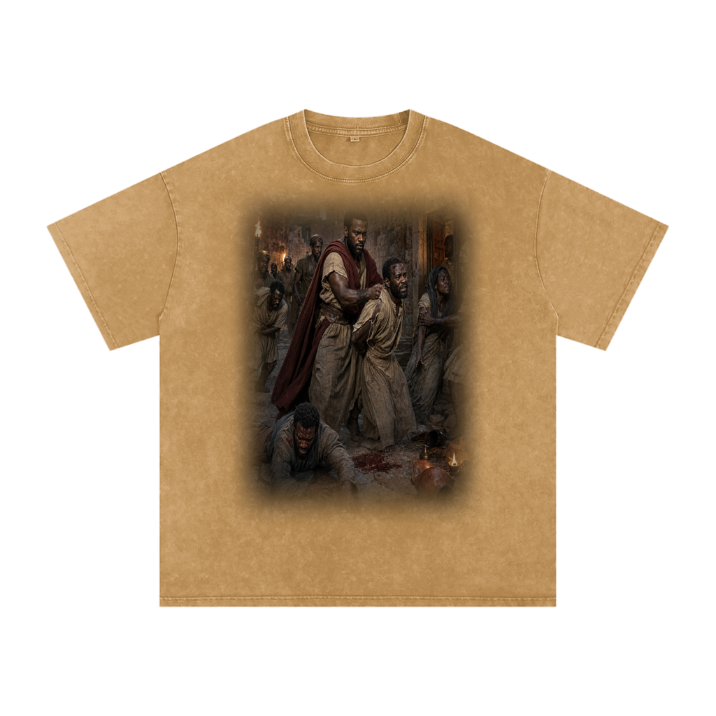 Jubilore “Paul” Snow Washed Oversized Cotton T-Shirt
