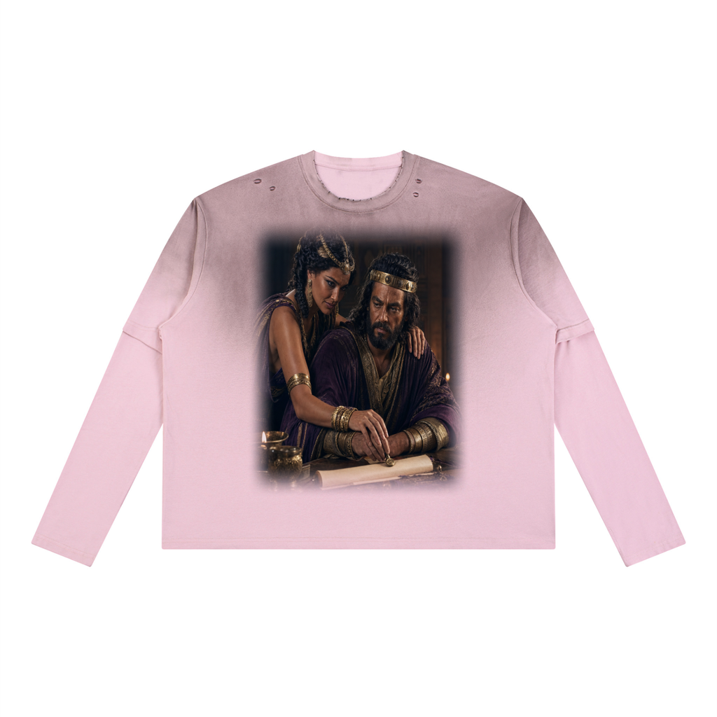 Jubilore “Jezebel” Unisex Vintage Wash Layered T-Shirt