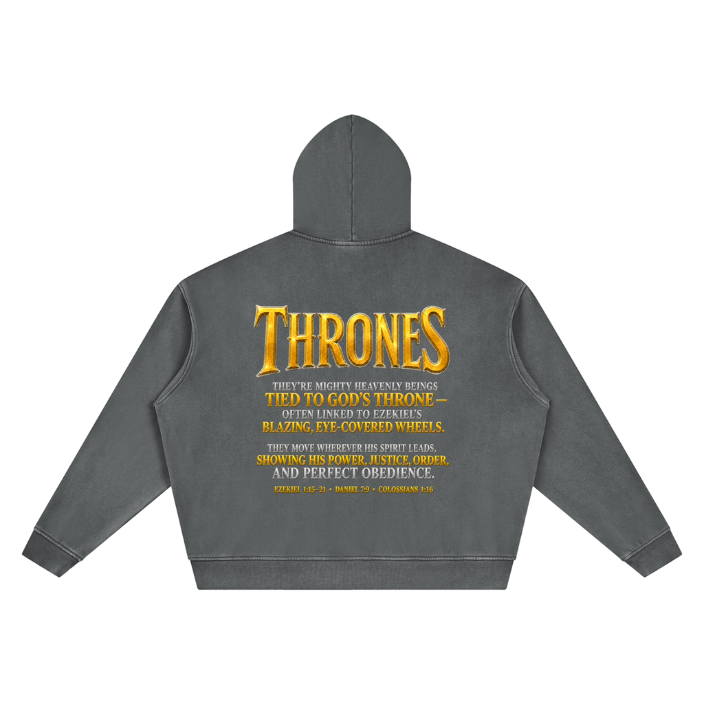 Jubilore Thrones Unisex Vintage Wash Boxy Hoodie