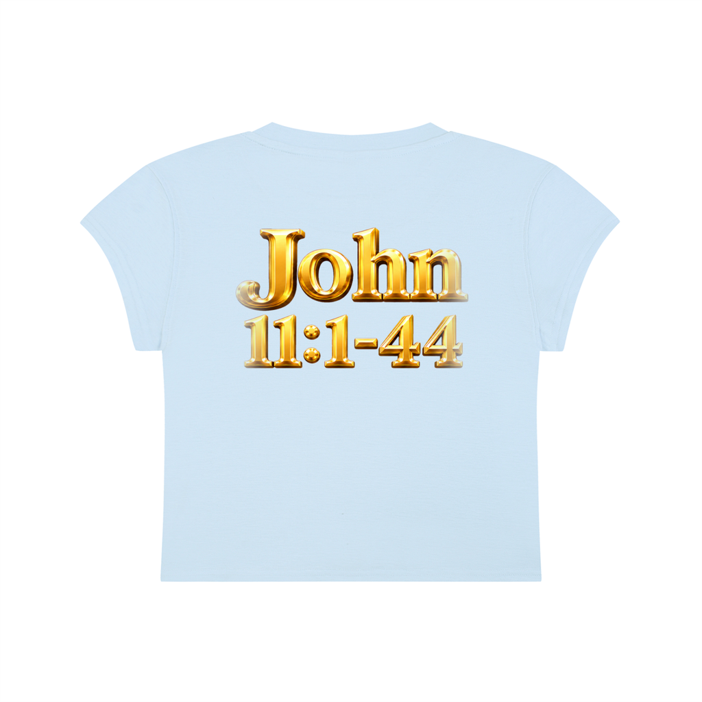 Jubiloré “Jesus Resurrects Lazarus” Women's Slim-Fit Cropped T-Shirt