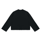 Jubilore Unisex Mock Neck Raw Edge Boxy Sweatshirt