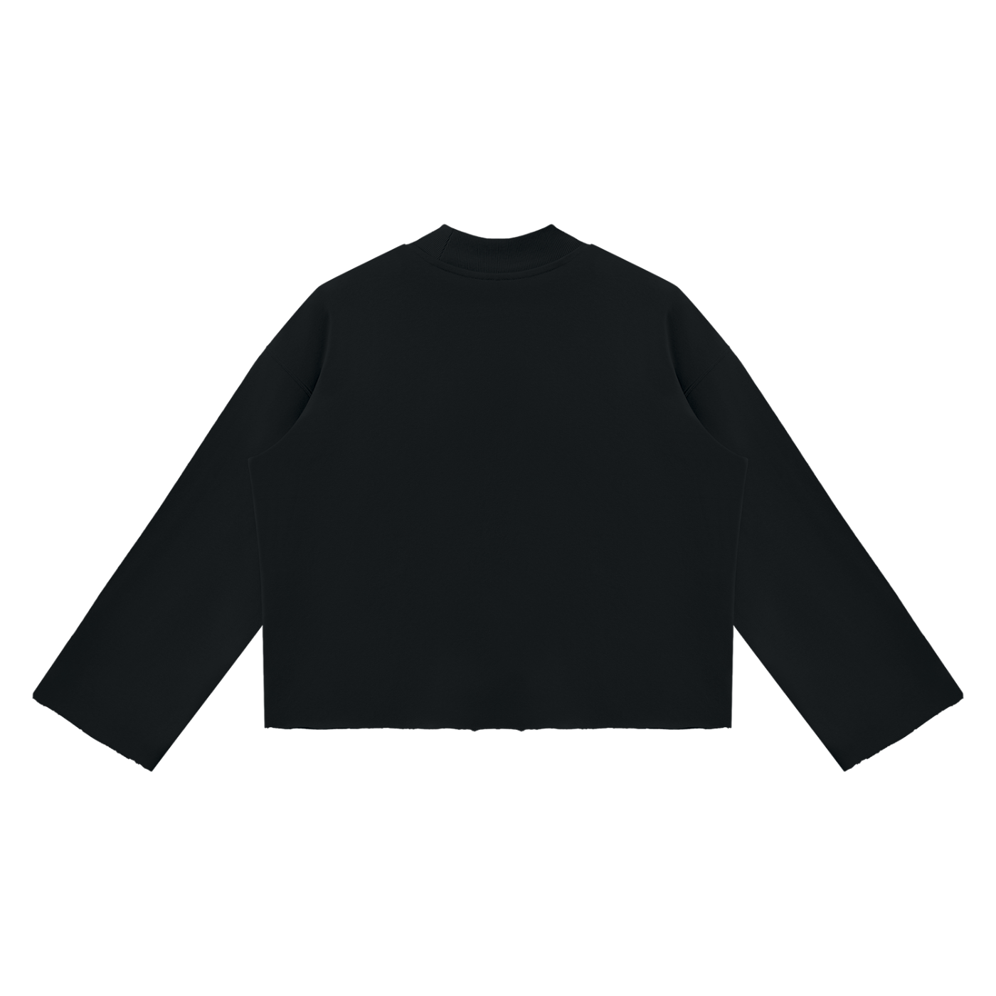 Jubilore Unisex Mock Neck Raw Edge Boxy Sweatshirt