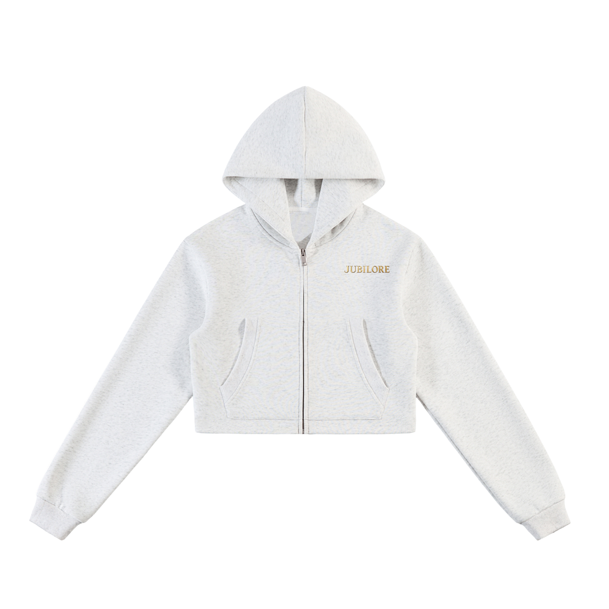Jubiloré Essential Cropped Zip-Up Hoodie