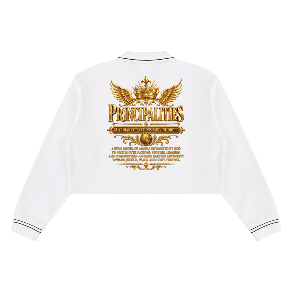 Jubiloré "Principalities" Women’s Crop Collared Sweatshirt