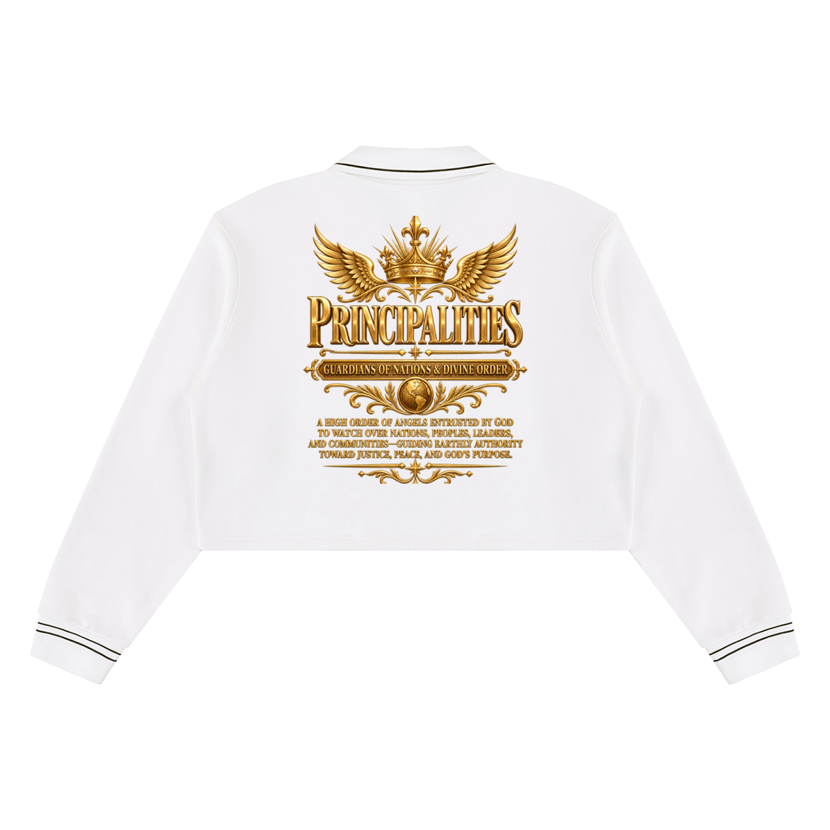 Jubiloré "Principalities" Women’s Crop Collared Sweatshirt