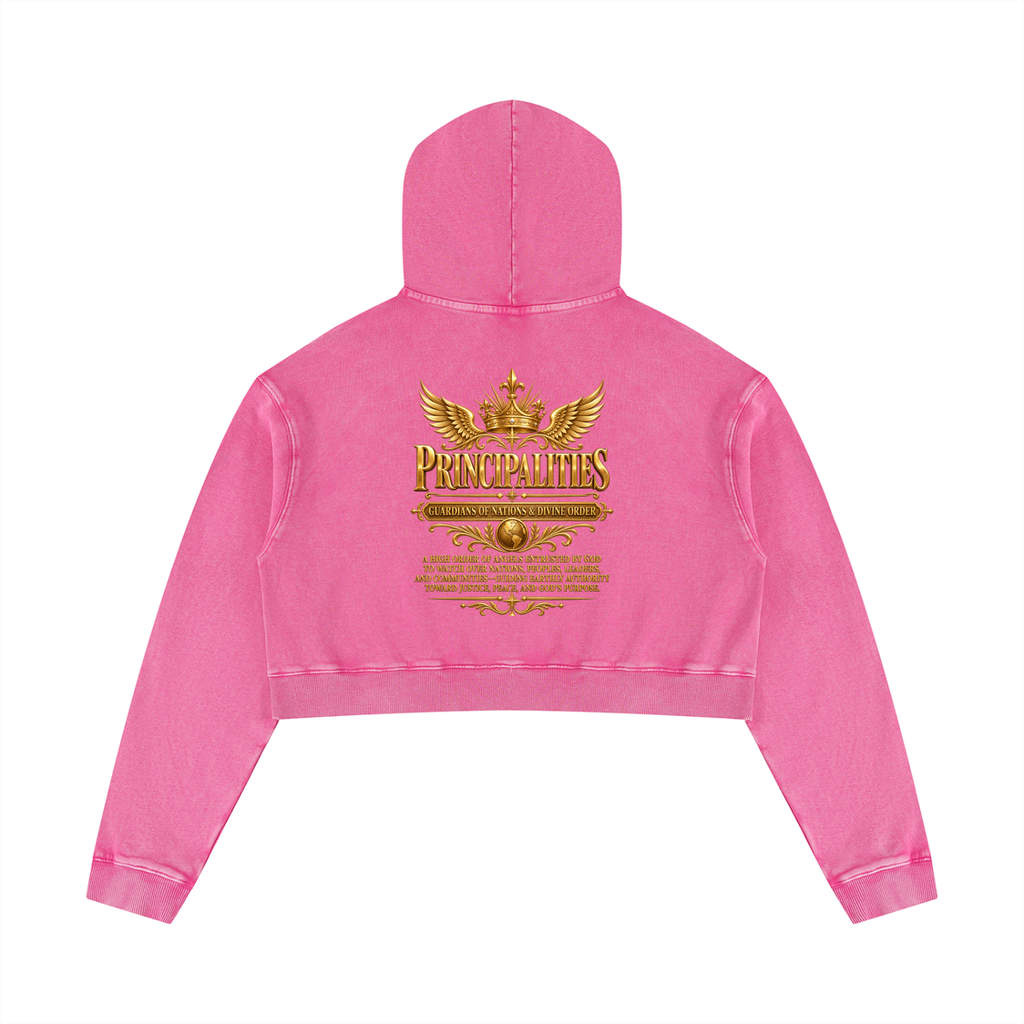 Jubiloré "Principalities" Women’s Mineral Washed Crop Hoodie