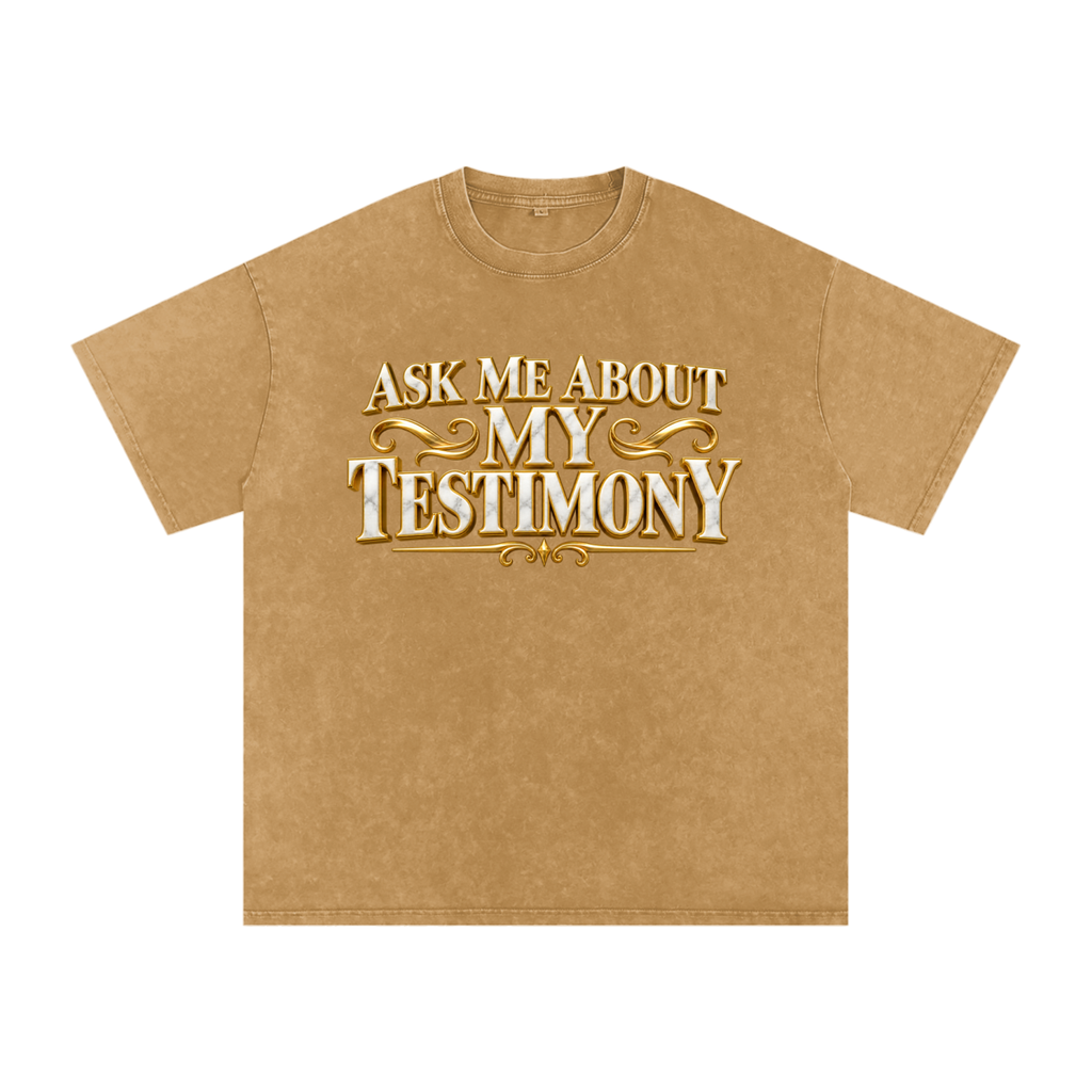 Jubilore "AMMT" Snow Washed Oversized Cotton T-Shirt