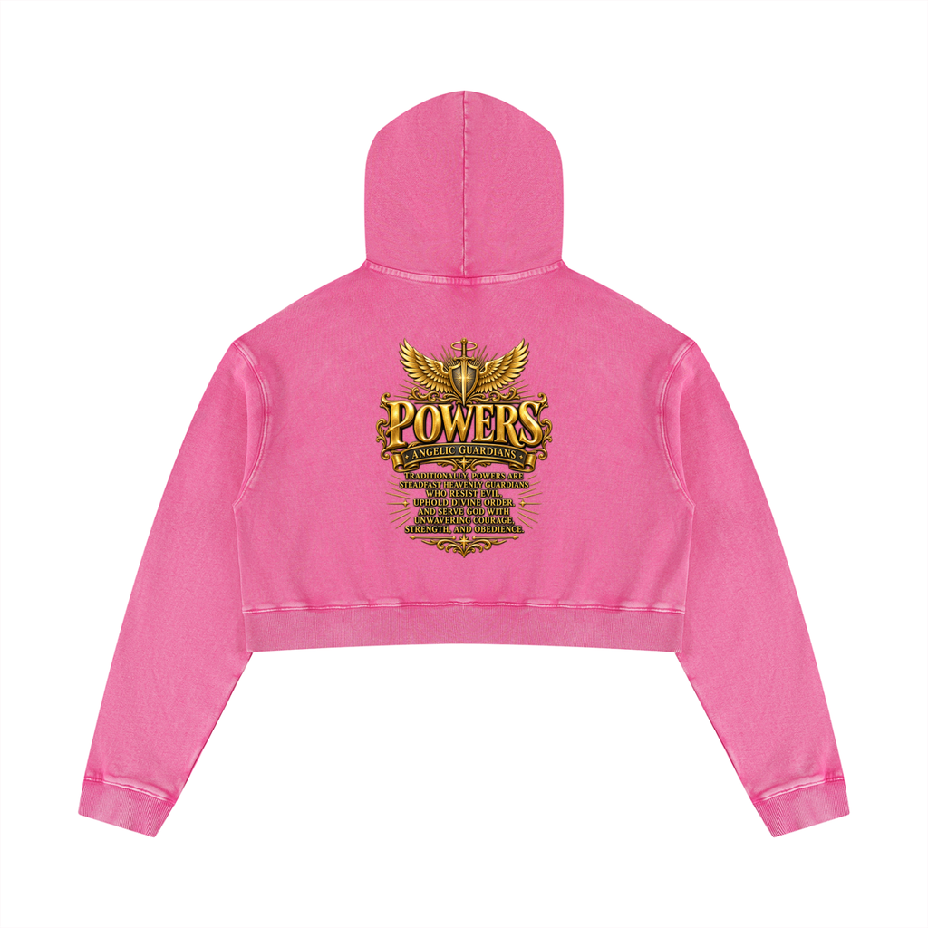 Jubiloré "Powers" Women’s Mineral Washed Crop Hoodie