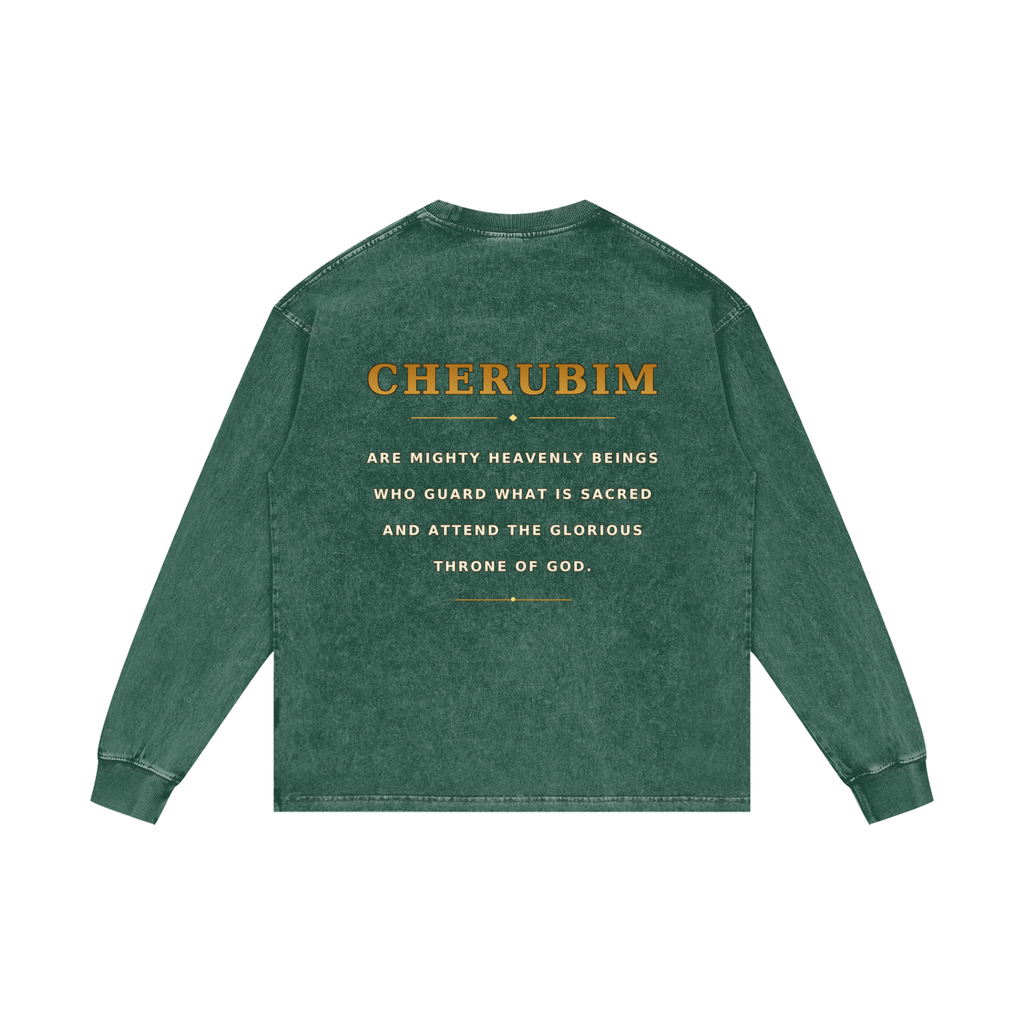 Jubilore Cherubim Acid Wash Oversize Long Sleeve T-Shirt