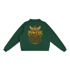 Jubiloré "Powers" Essential Fleece Mock-Neck Crew Sweatshirt