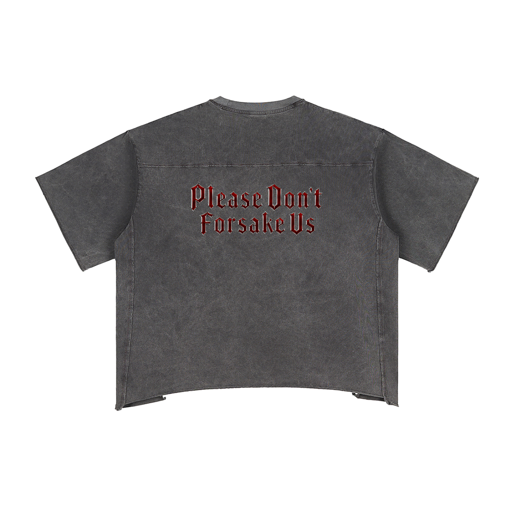Jubilore Darkhorse Raw Edge Snow Washed Boxy T-Shirt