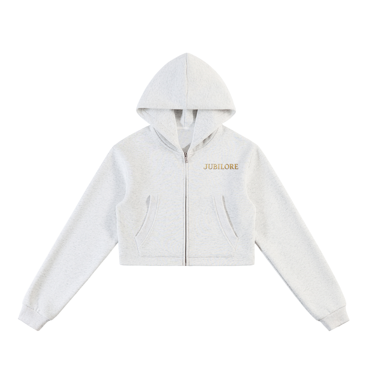 Jubiloré Essential Cropped Zip-Up Hoodie