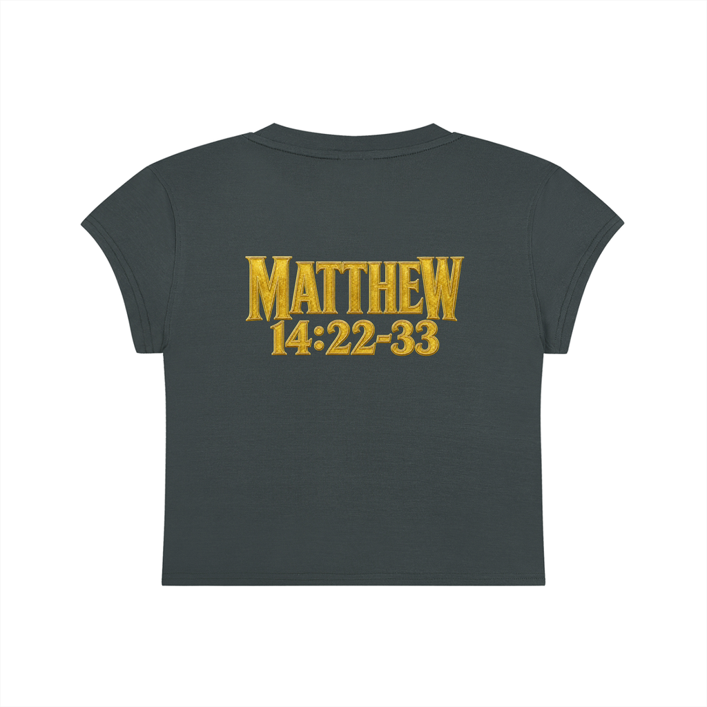 Jubiloré "Jesus Walks On Water" Women's Slim-Fit Cropped T-Shirt