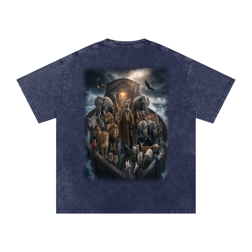 Jubilore "Noah" Snow Washed Oversized Cotton T-Shirt
