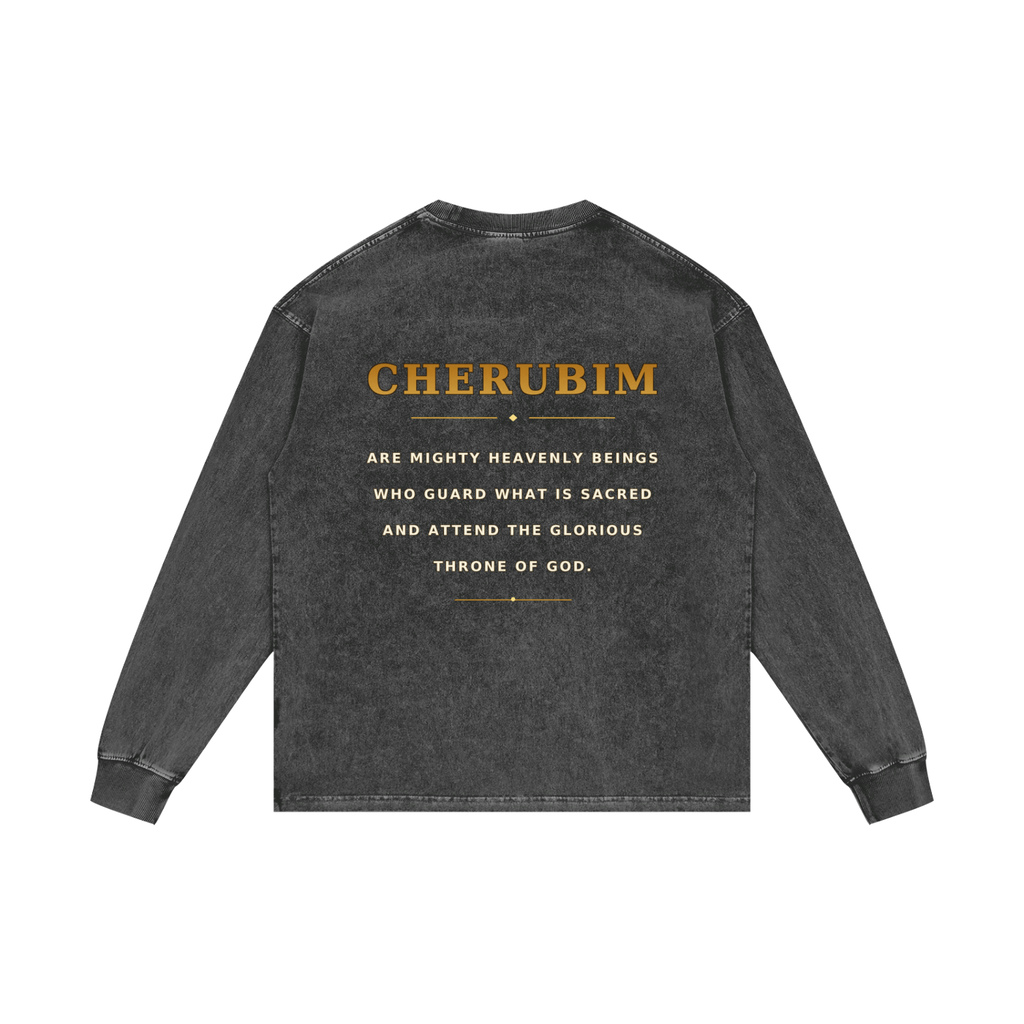 Jubilore Cherubim Acid Wash Oversize Long Sleeve T-Shirt