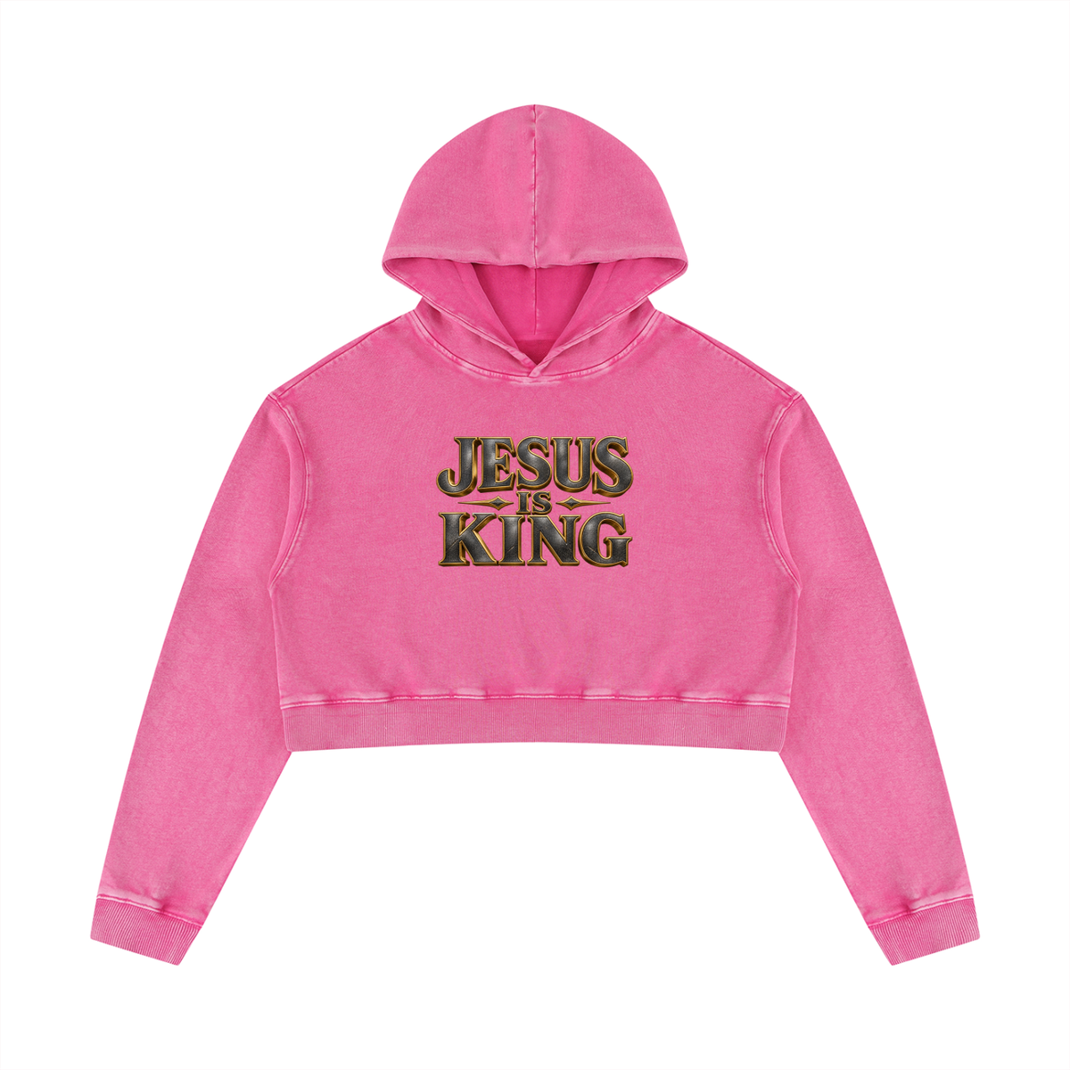 Jubiloré "JIK" Women’s Mineral Washed Crop Hoodie