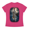 Jubiloré "Jesus Walks On Water" Women's Slim Fit Crewneck T-Shirt