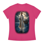 Jubiloré "Jesus Walks On Water" Women's Slim Fit Crewneck T-Shirt