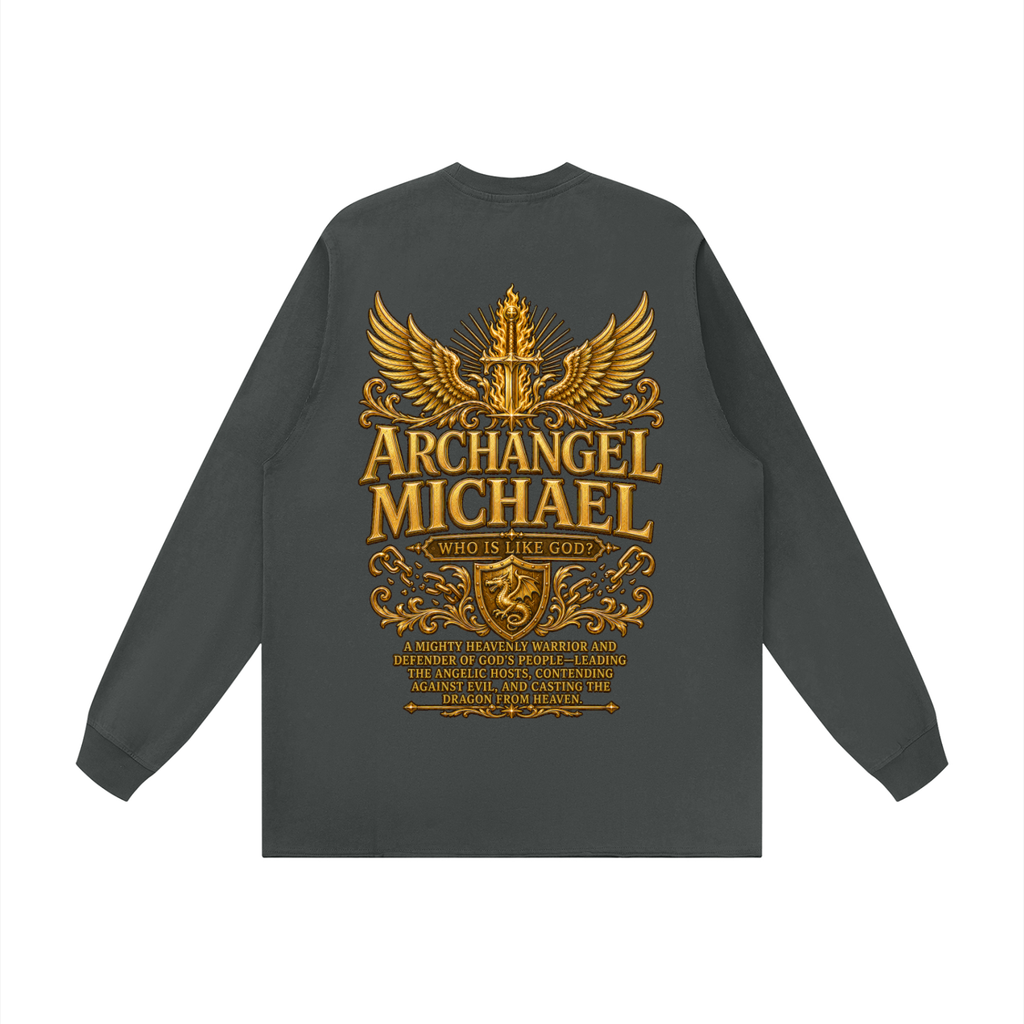 Jubilore "Michael" Unisex Raw Hem Long Sleeve T-Shirt