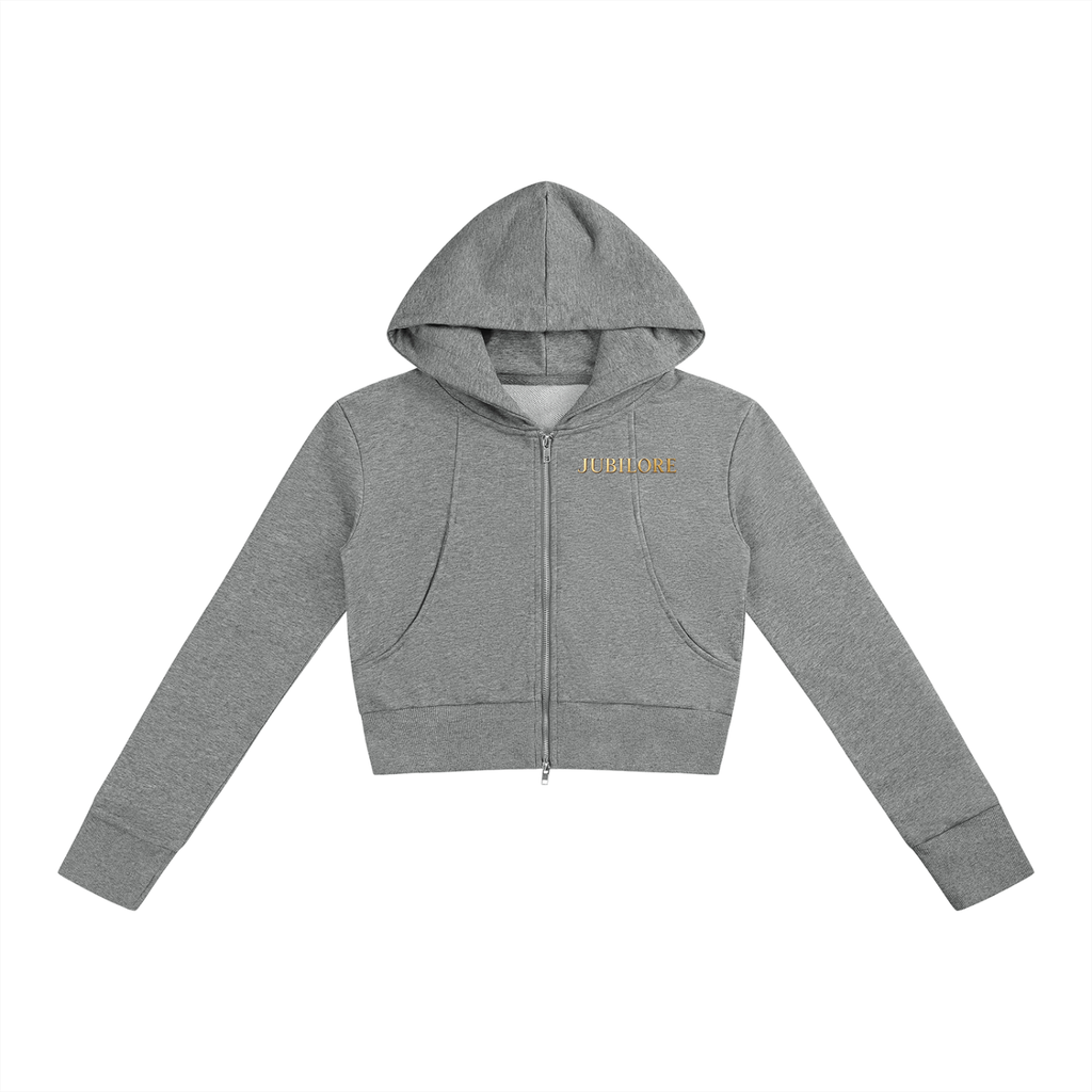 Jubiloré Women’s Slim Crop Full Zip Hoodie
